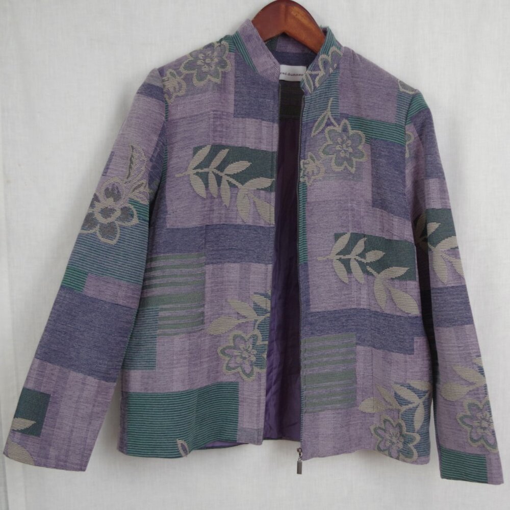 Tapestry Patchwork Style Zip Up Jacket Size 10 - image 3